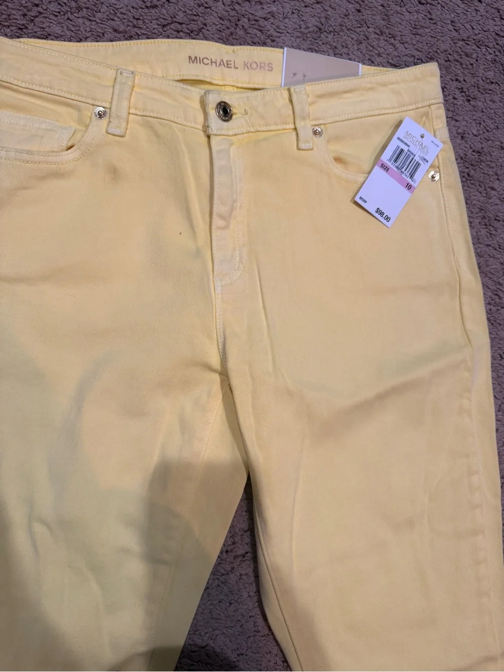 Michael Kors Women's Bright Yellow Skinny Jeans